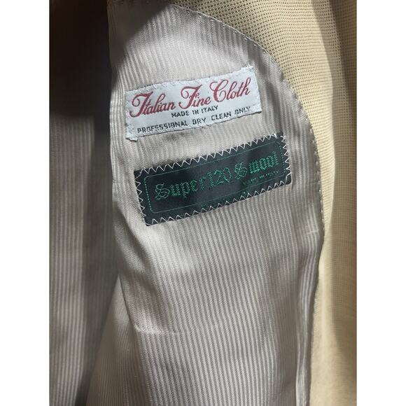 Zanetti Mens Wool Blazer Jacket Beige Size 58R Made in Italy NWOT - Picture 7 of 12
